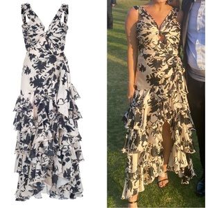 Johanna Ortiz Black Ginger Floral Georgette Dress